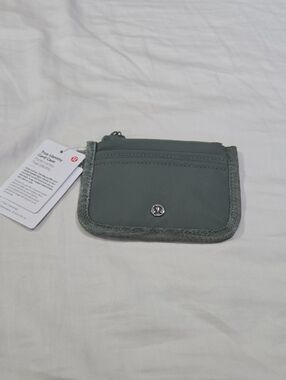 Lululemon Grey Eucalyptus Zip Card Coin Wallet